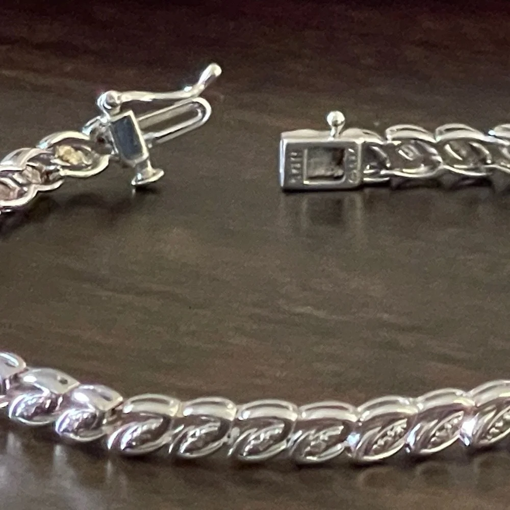 925 Sterling Silver Diamond Tennis Bracelet